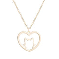 Cat Heart Necklace - Elegant & Whimsical Jewelry for Cat Lovers