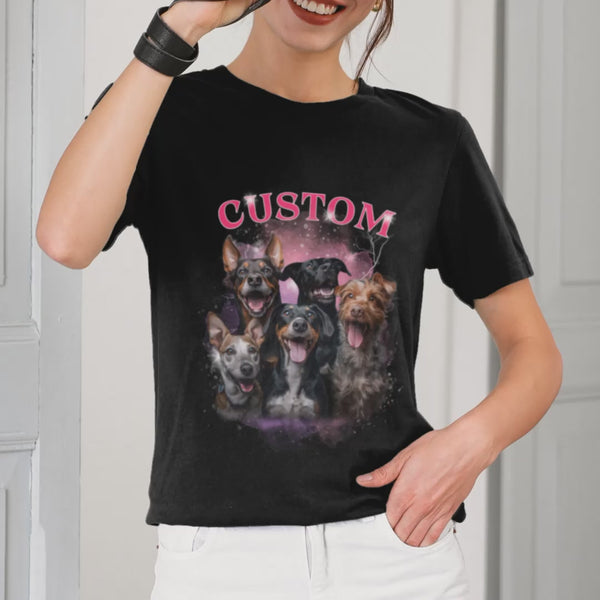 Custom Pet Photo Tees: Unique Streetwear for Dog Cat Lovers Unisex Heavy Cotton Tee T-shirt