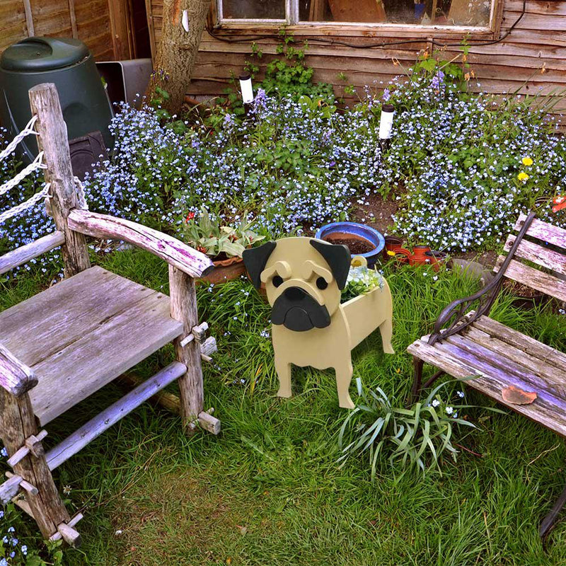 Pug Dog Planter – Cute Flower Pot for Garden, Pug Gifts for Pug Lovers