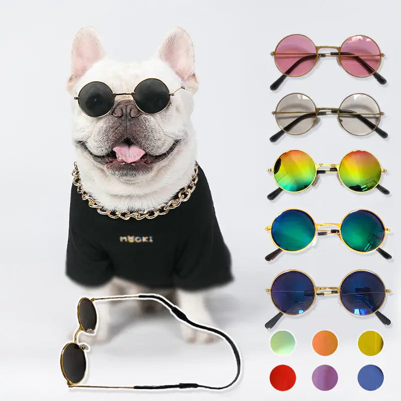 Pet Sunglasses with 100% UV Protection - Stylish Eye Safety for Summer Outings