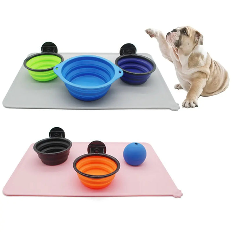 High-Lip Waterproof Pet Feeding Mats - Multiple Colors for Dogs and Cats