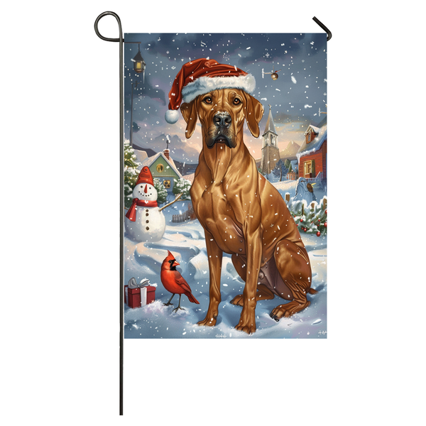 Rhodesian Ridgeback Dog Lovers Let It Snow Christmas Garden Flag