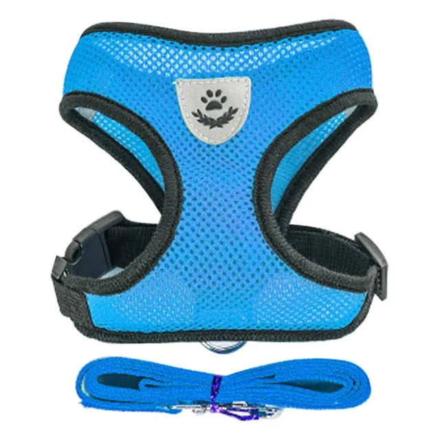 Adjustable Reflective Pet Harness for Dogs and Cats - Comfortable, Breathable Design in Multiple Colors