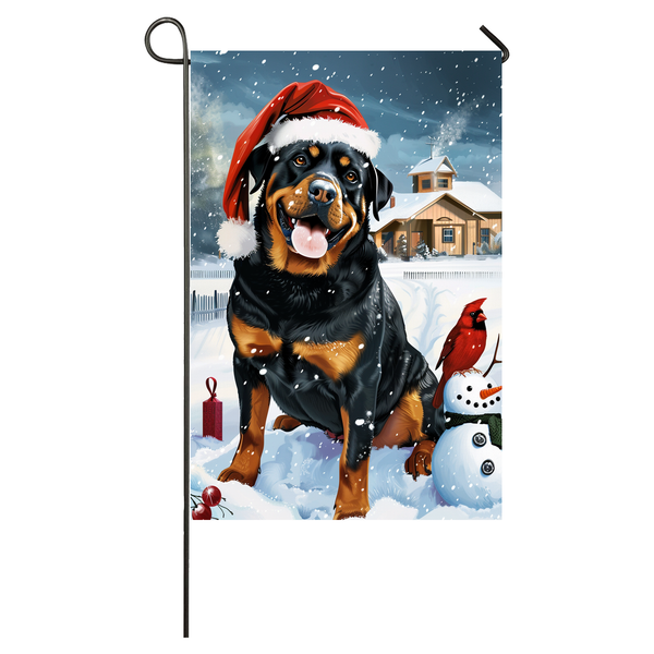 Rottweiler Dog Lovers Let It Snow Christmas Garden Flag