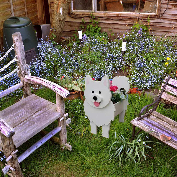 Samoyed Dog Planter – Cute Flower Pot for Garden, Samoyed Gifts for Samoyed Lovers