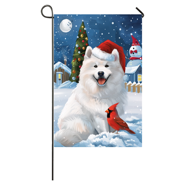 Samoyed Dog Lovers Let It Snow Christmas Garden Flag