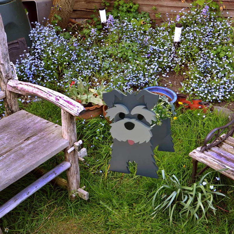 Schnauzer Dog Planter – Cute Flower Pot for Garden, Schnauzer Gifts for Schnauzer Lovers