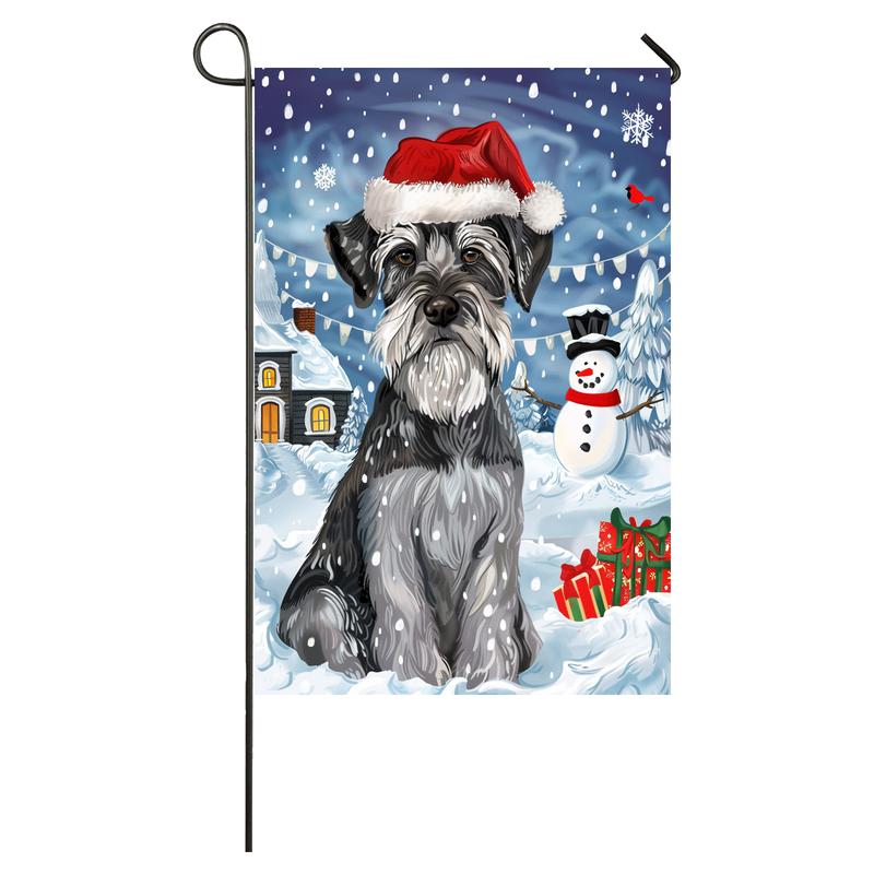 Schnauzer Dog Lovers Let It Snow Christmas Garden Flag