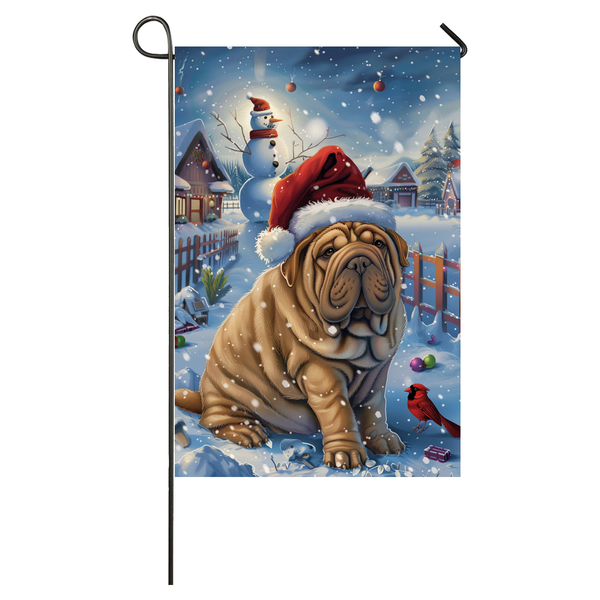 Shar Pei Dog Lovers Let It Snow Christmas Garden Flag