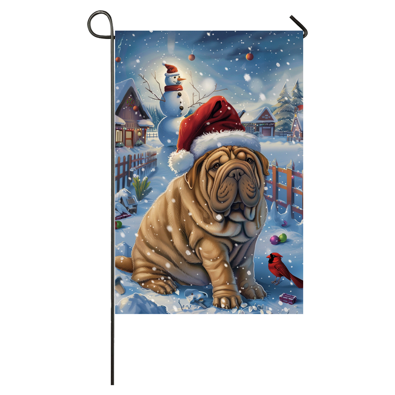 Shar Pei Dog Lovers Let It Snow Christmas Garden Flag