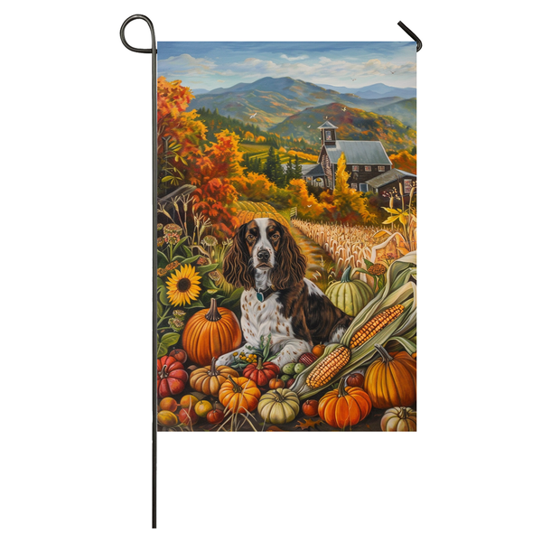 Springer Spaniel Dog Thanksgiving Garden Flag – Autumn Harvest Decor