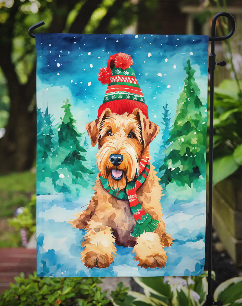 Airedale Terrier Garden Flag – Festive Christmas Decor