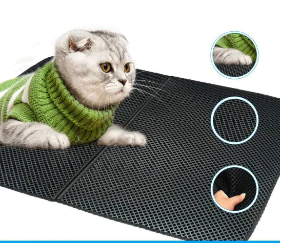 Premium Cat Litter Trapping Mat - No More Messy Floors!