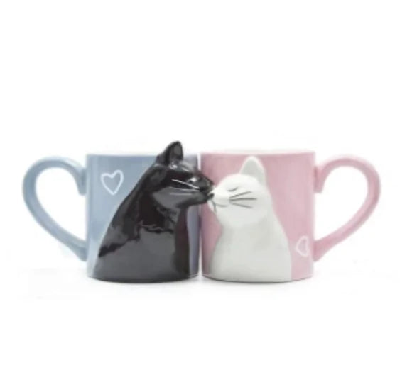 Kissing Cat Mugs Set - Perfect for Cat Lovers!